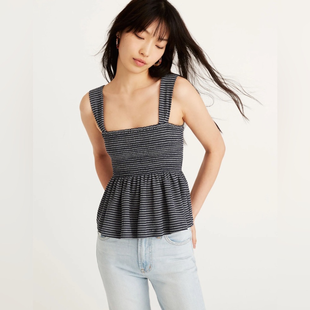 Madewell Top - Smocked with peplum